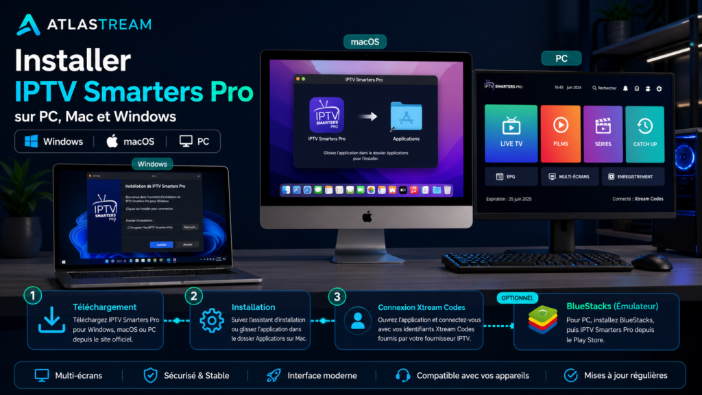 Installer IPTV Smarters Pro sur PC, Mac et Windows : guide complet Atlas Stream TV
